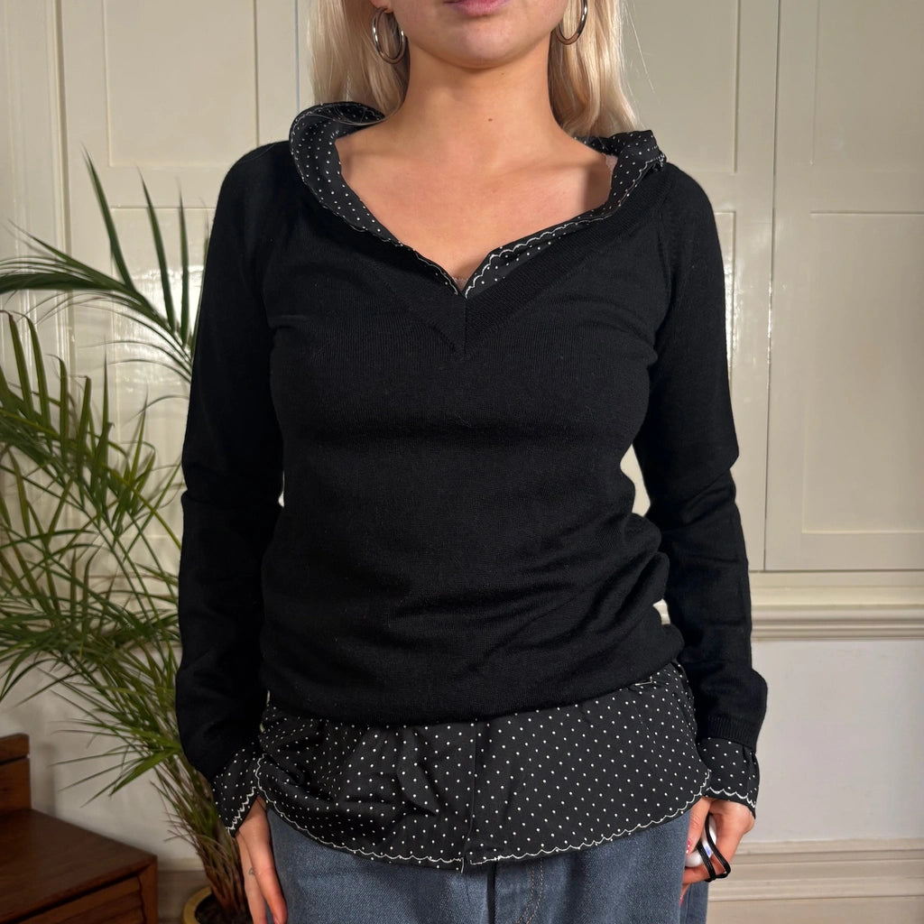 image of Love Moschino Jumper - Small Black Wool