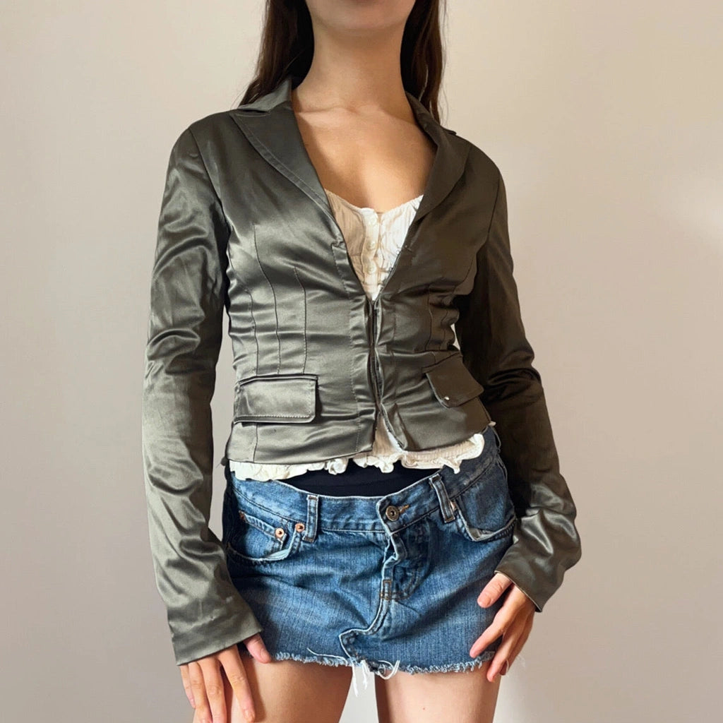image of Motivi Blazer - Small Green Polyester Blend