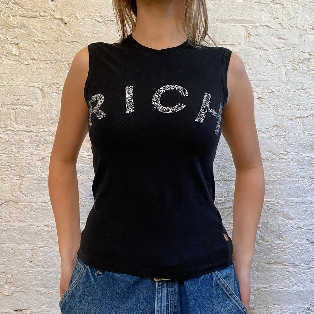 Image of Richmond Spellout Vest - XS Black Cotton