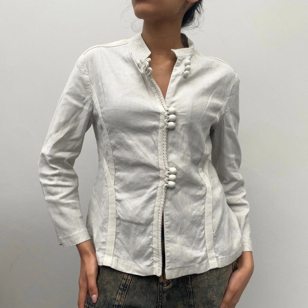 image of Emporio Armani Jacket - Small Beige Linen Blend