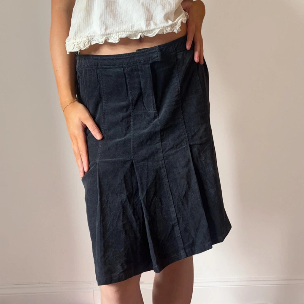 image of Linea Emme Mini Skirt - 28W UK 8 Navy Cotton