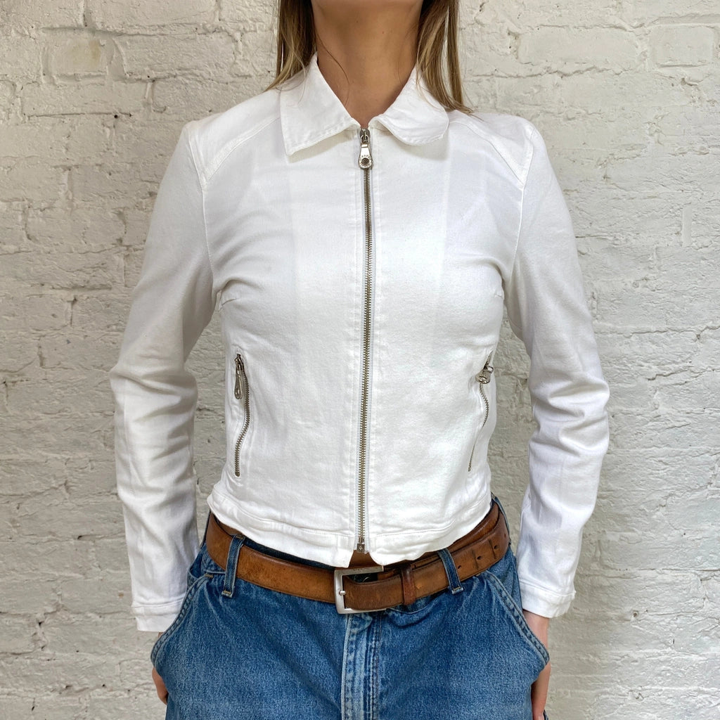 image of Iceberg Jeans Jacket - XS White Cotton