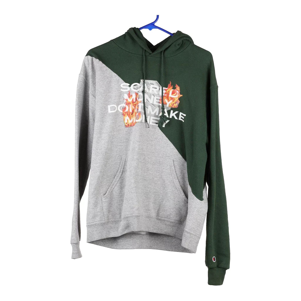 image of Champion Hoodie - Large Grey Cotton Blend