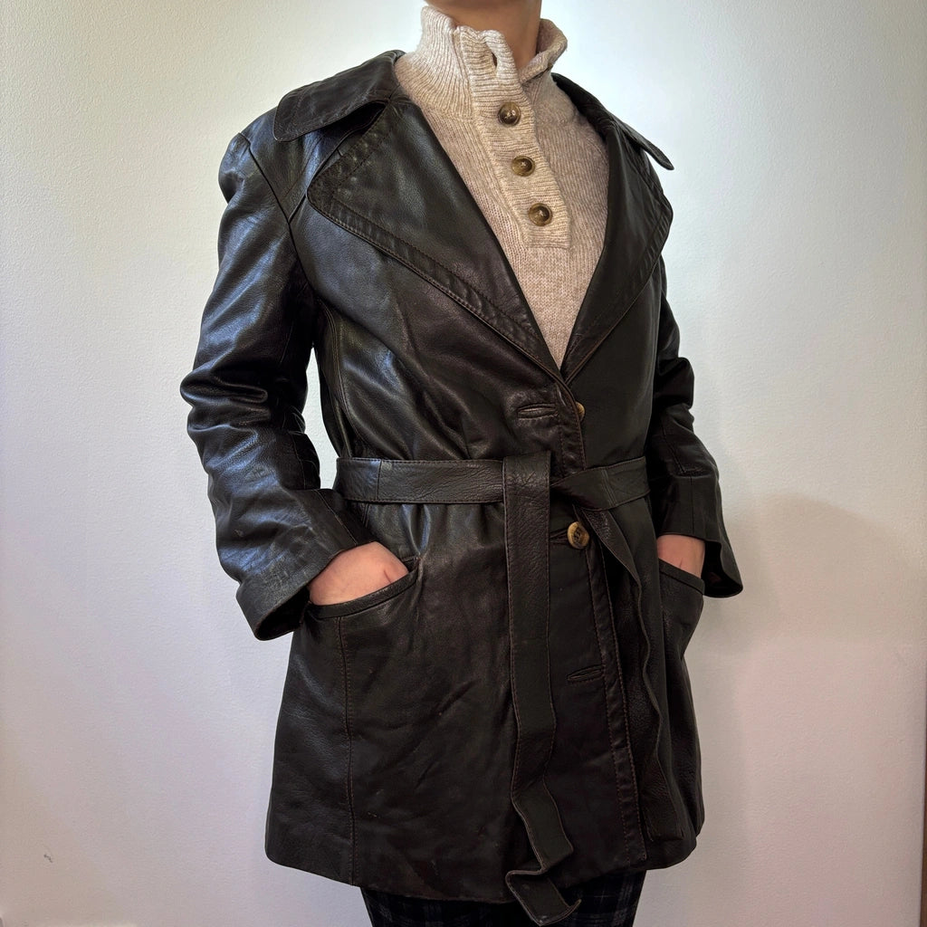 image of Castioni Leather Jacket - XL Brown Leather