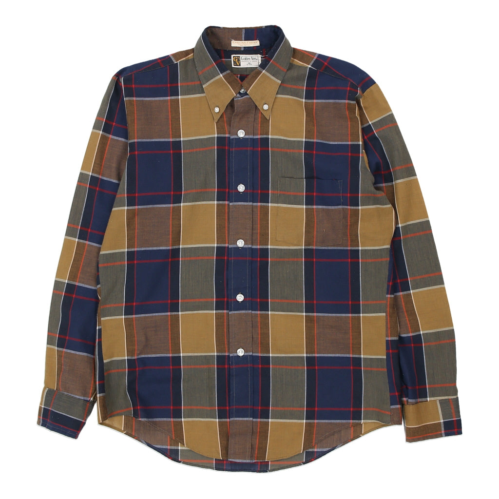 image of Golden Vee Checked Shirt - Medium Multicoloured Cotton