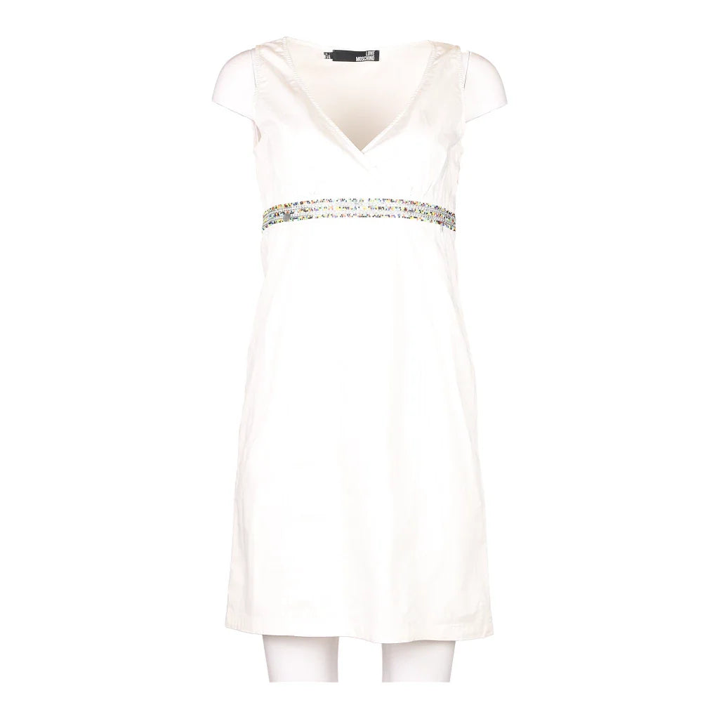 image of Love Moschino Midi Dress - Small White Cotton