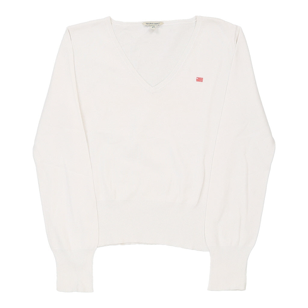 image of Polo Jeans Company Ralph Lauren Fitted Jumper - XL White Cotton