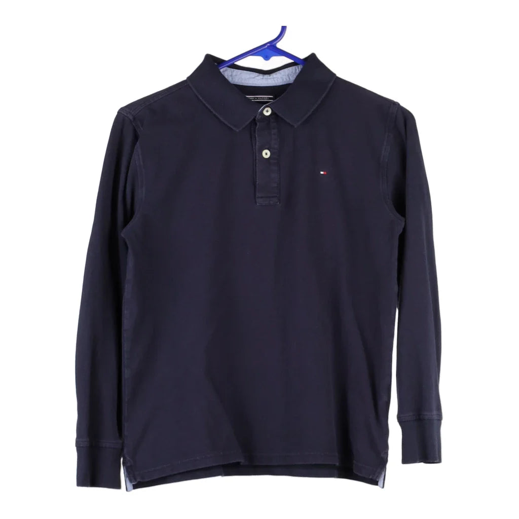 Image of Age 12 Ralph Lauren Long Sleeve Polo Shirt - Medium Navy Cotton