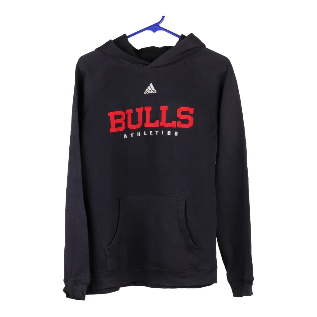 Image of Age 13-14 Chicago Bulls Adidas NBA Hoodie - Large Black Cotton Blend