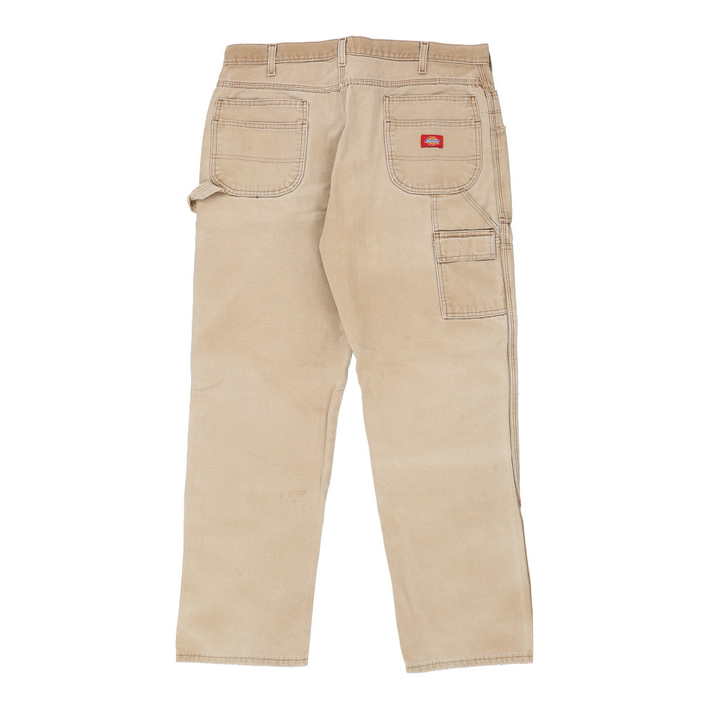 image of Dickies Double Knee Carpenter Trousers - 37W 30L Beige Cotton