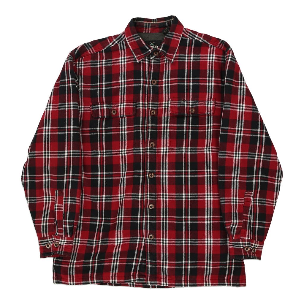 image of Red Head Checked Overshirt - Medium Red Cotton