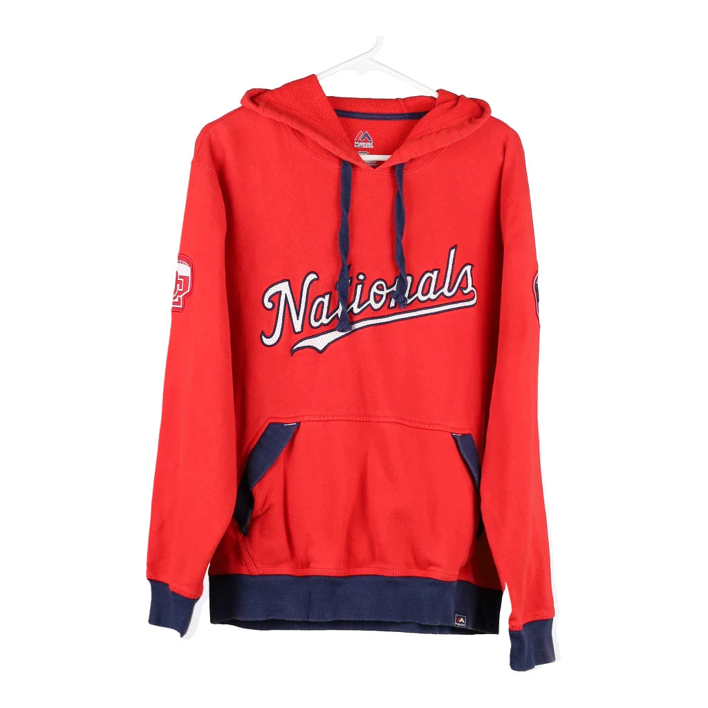 Image of Washington Nationals Majestic MLB Hoodie - Medium Red Cotton