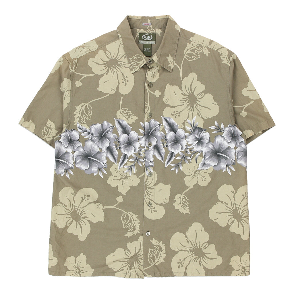 image of Gotcha Floral Patterned Shirt - Large Green Cotton