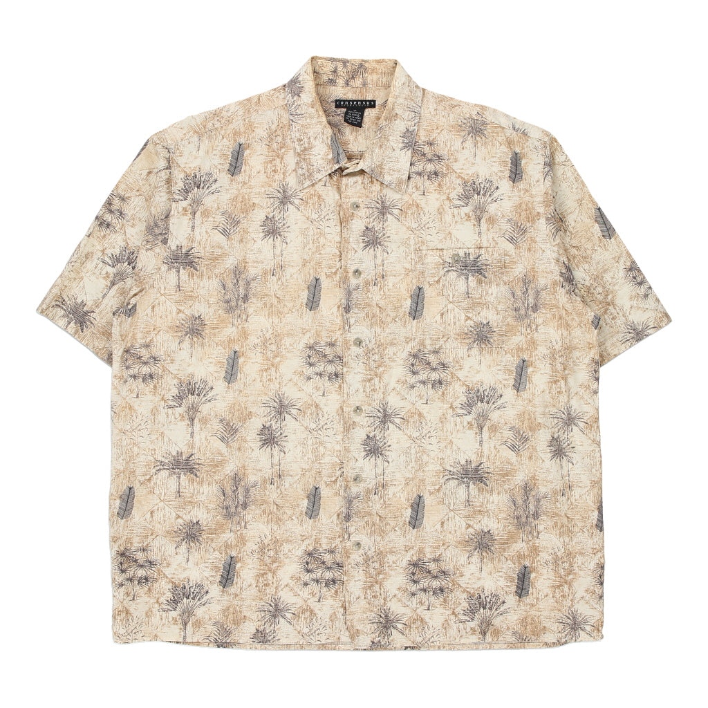 Image of Consensus Patterned Shirt - XL Beige Cotton