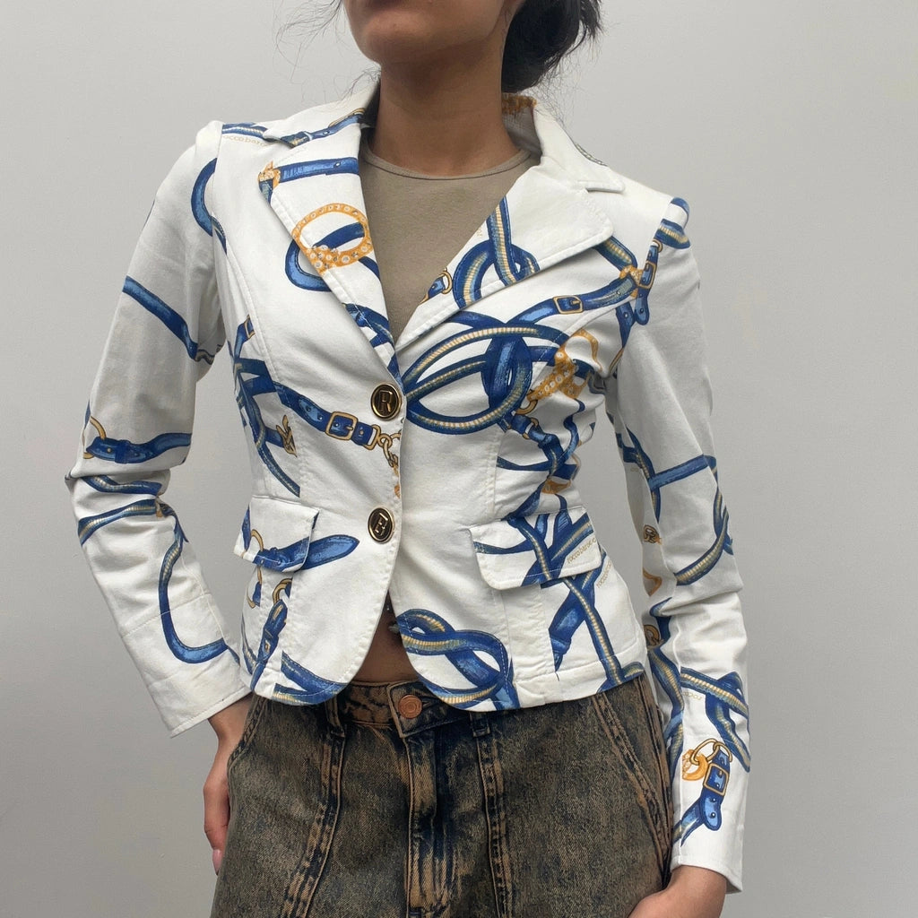 image of Roccobarocco Blazer - Small White Cotton