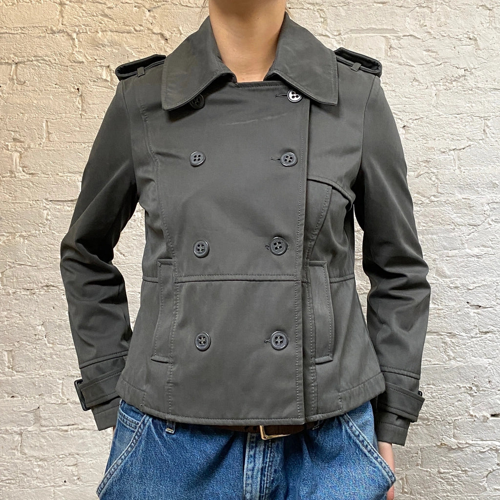 image of Stefanel Jacket - Small Grey Polyester Blend