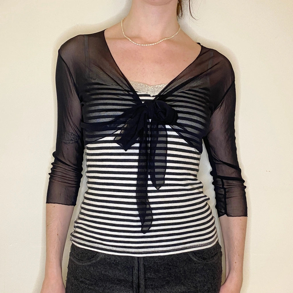 image of Unbranded Mesh Top - Small Black Viscose