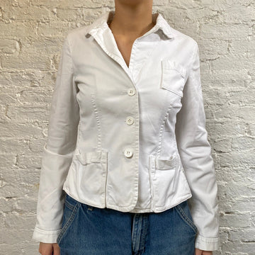 Armani Jeans Jacket - Large White Cotton