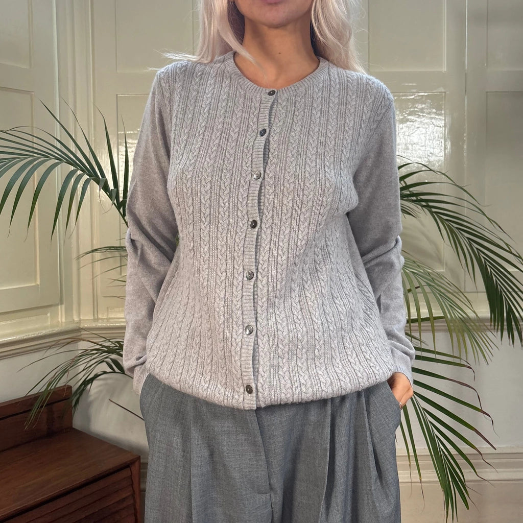image of Manpreseo Cardigan - XL Grey Cashmere