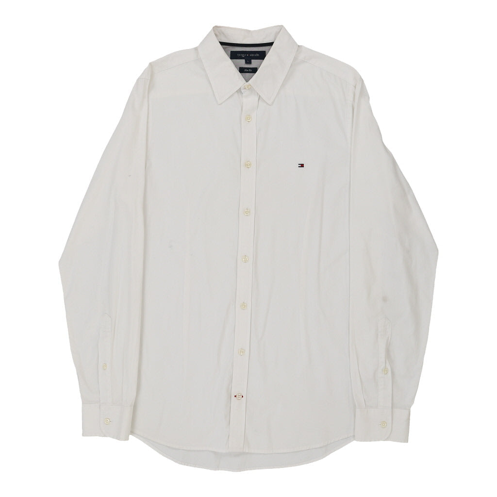 image of Tommy Hilfiger Slim Fit Shirt - Large White Cotton