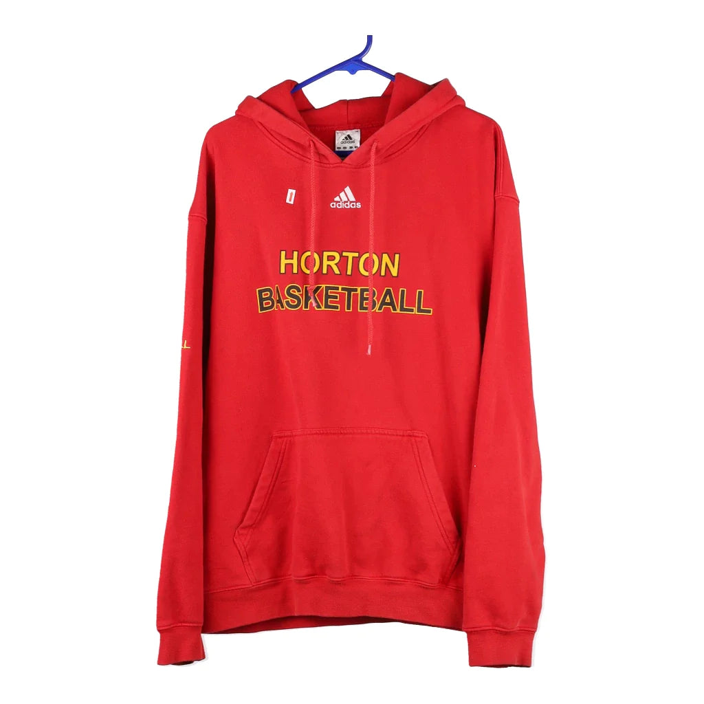 image of Horton Basketball Adidas Hoodie - Large Red Cotton Blend