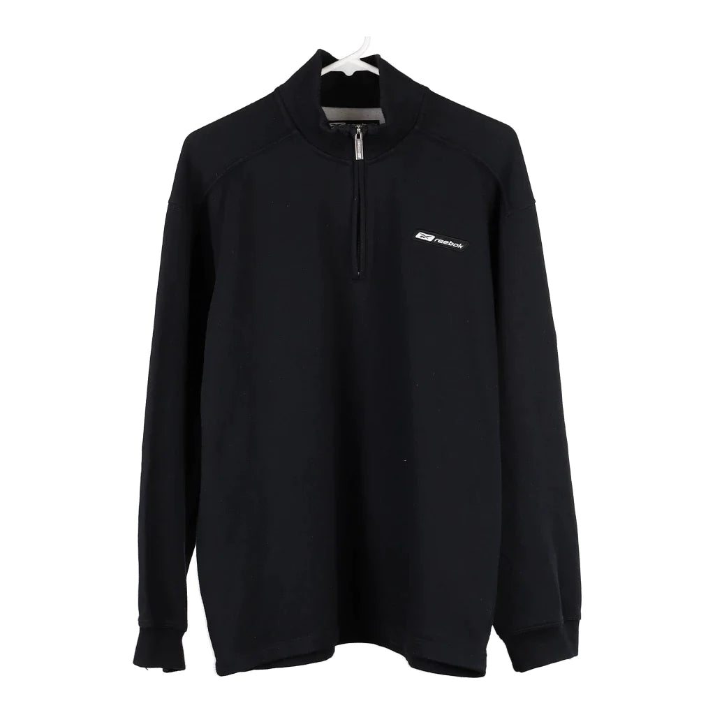 image of Reebok 1/4 Zip - Large Black Polyester Blend