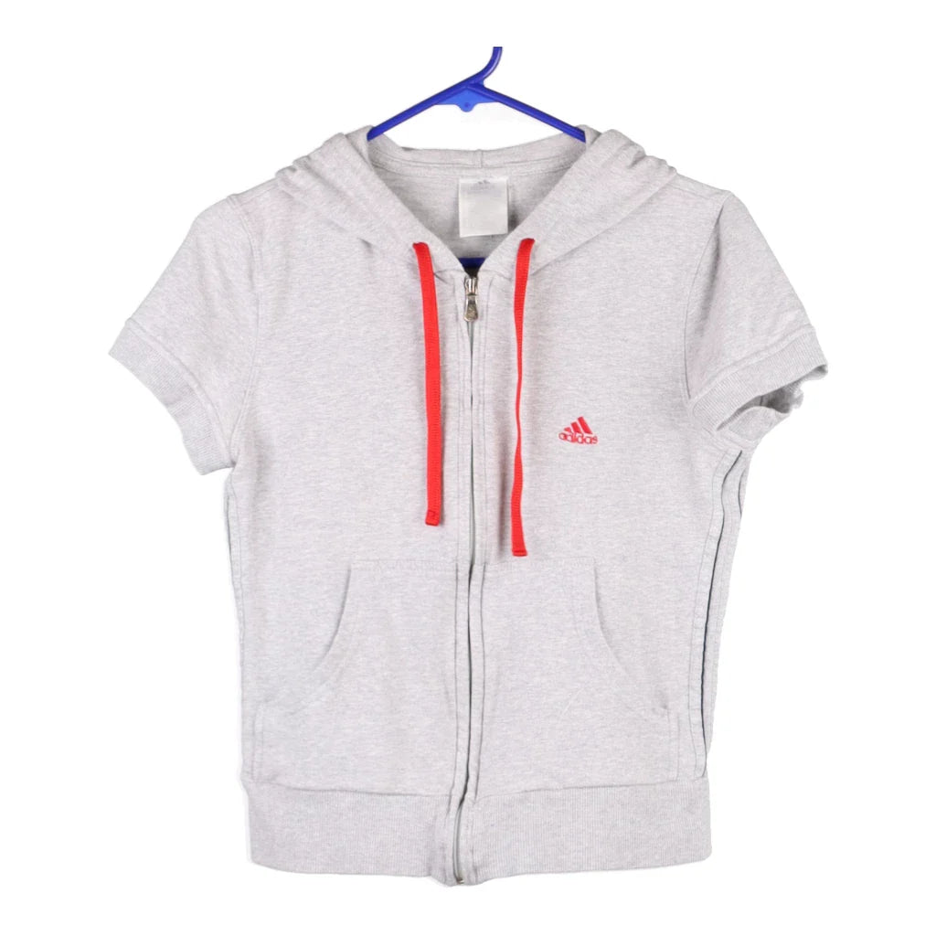 Image of Age 10-12 Adidas Hoodie - Medium Grey Cotton Blend