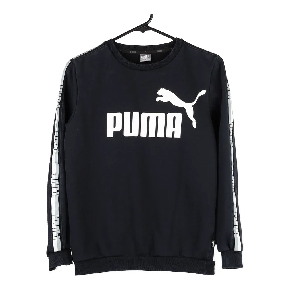 image of Age 13-14 Puma Spellout Sweatshirt - XL Black Cotton