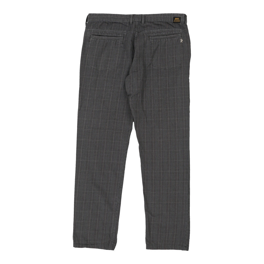 image of Rifle Checked Trousers - 36W 32L Grey Cotton
