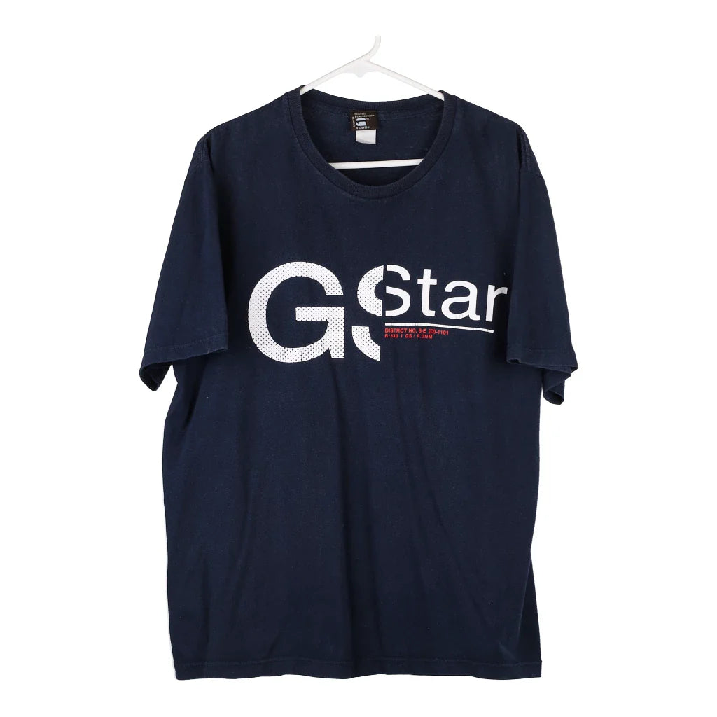 image of G Star Spellout T-Shirt - XL Blue Cotton