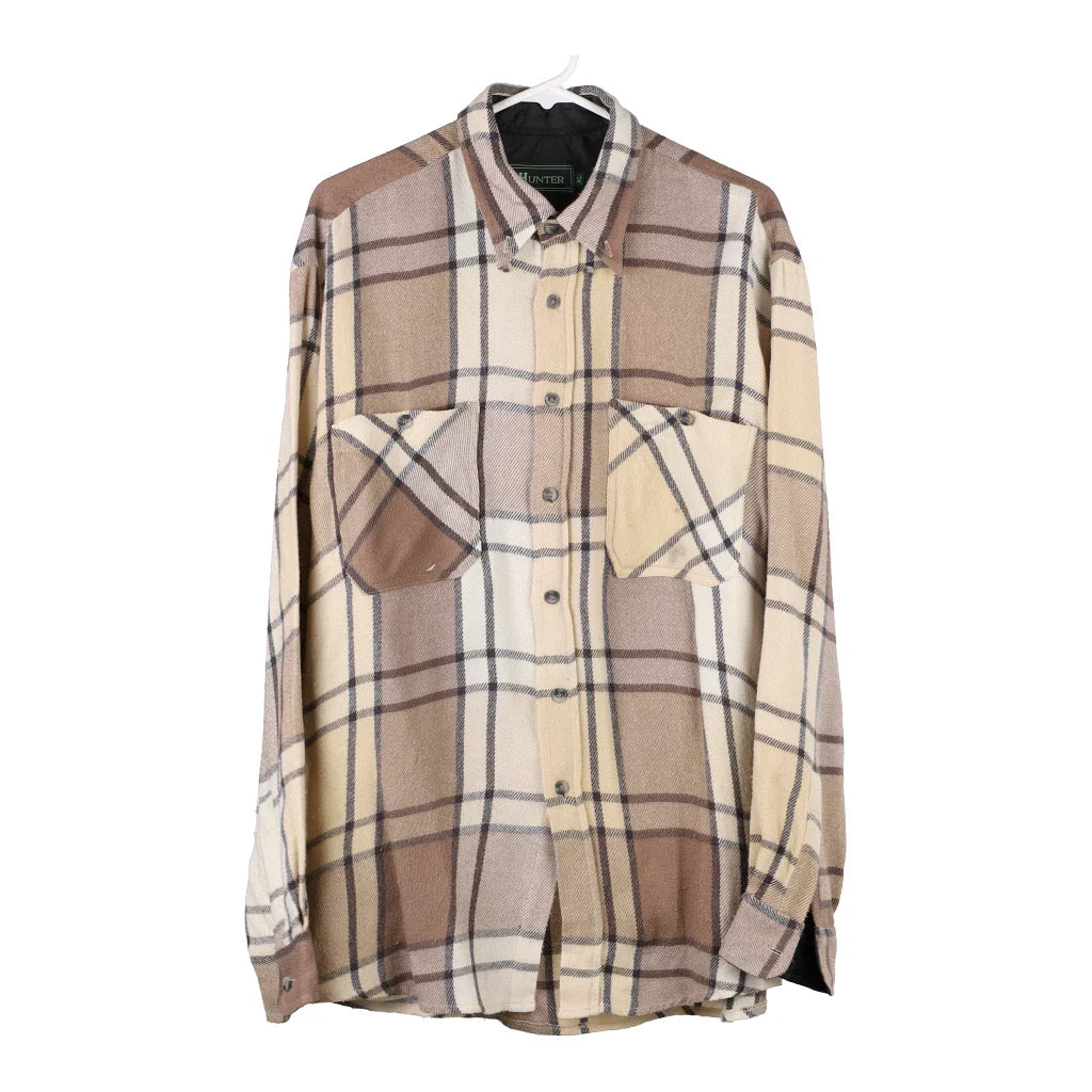 image of Hunter Checked Overshirt - XL Brown Polyester Blend