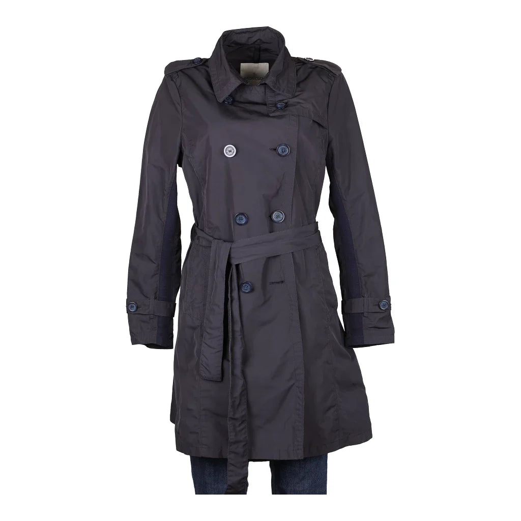 image of Moncler Trench Coat - Medium Black Cotton Blend