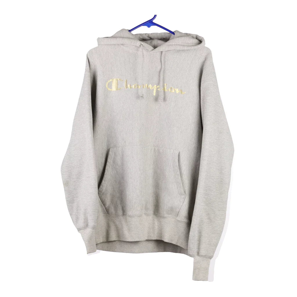 image of Champion Hoodie - Large Grey Cotton Blend