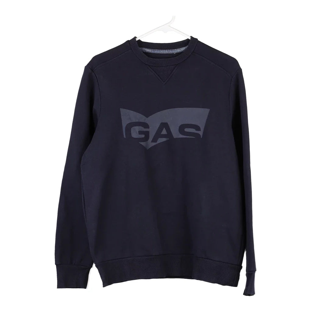image of Gas Spellout Sweatshirt - Medium Navy Cotton Blend