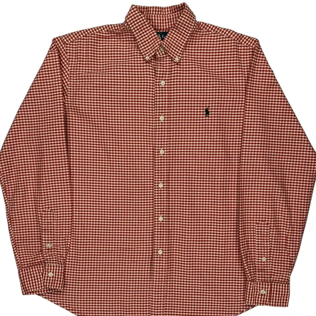 image of Ralph Lauren Checked Shirt - Large Red Cotton