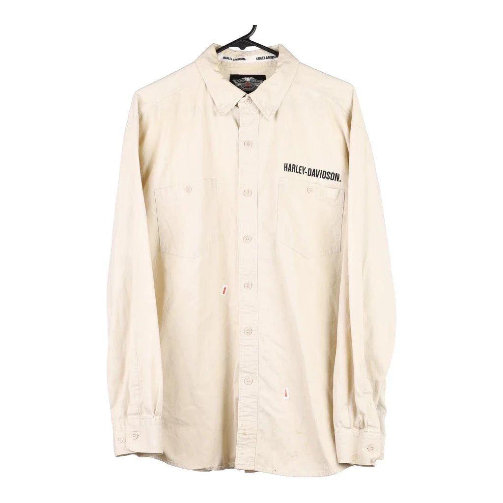 image of Harley Davidson Cord Shirt - Large Beige Cotton