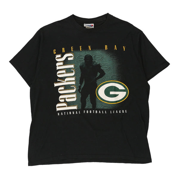 Vintage Green Bay Packers Chalk Line T-Shirt - XL Black Cotton