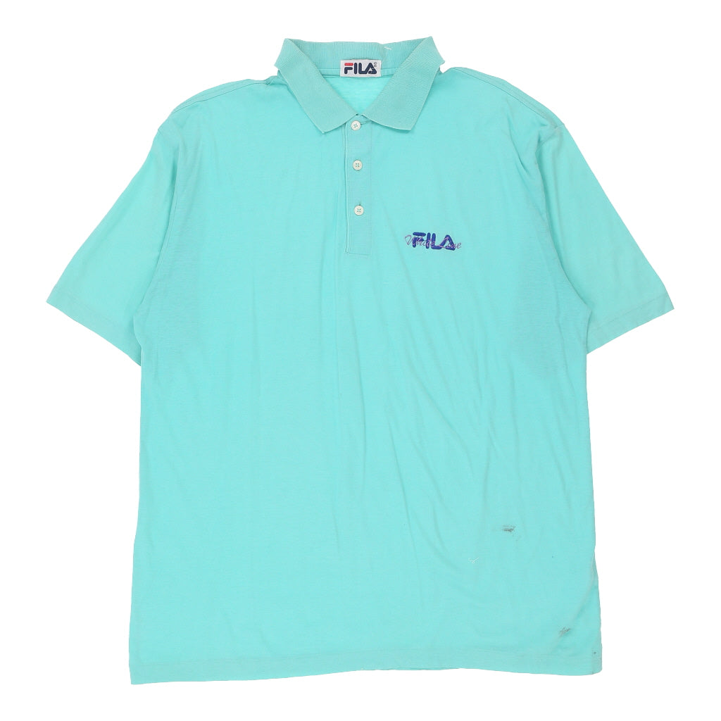 image of Vintage Fila Polo Shirt - Large Blue Cotton