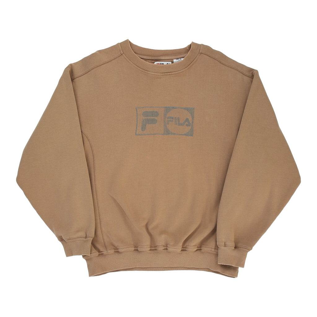 image of Vintage Fila Sweatshirt - Large Brown Cotton