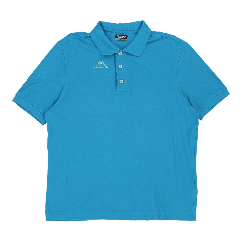 image of Vintage Kappa Polo Shirt - Large Blue Cotton