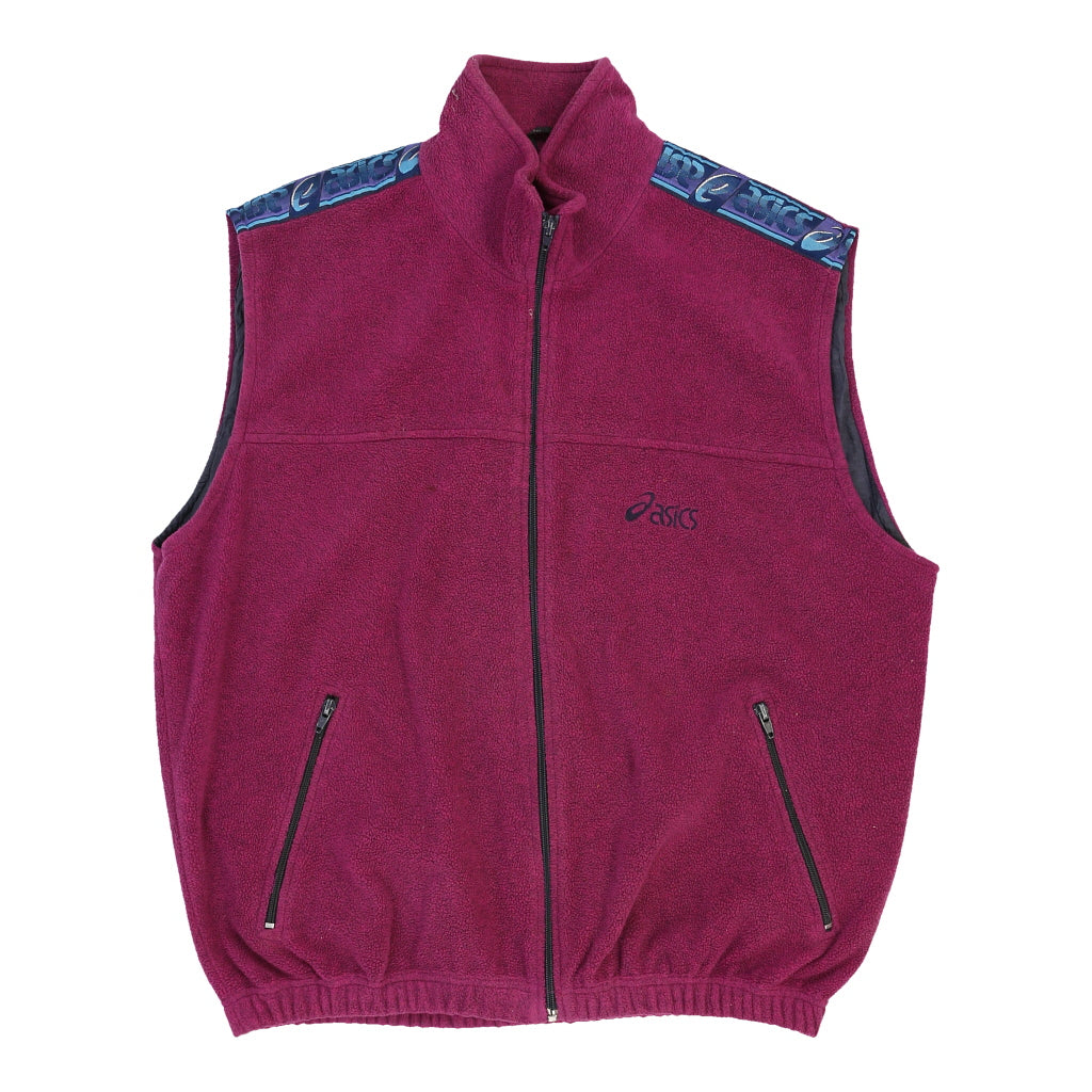 Image of Vintage Asics Fleece Gilet - Large Purple Polyester