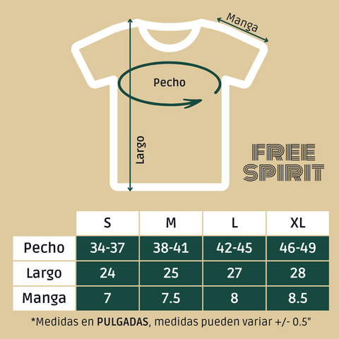 Guía de tallas Freespirit tienda online Guatemala