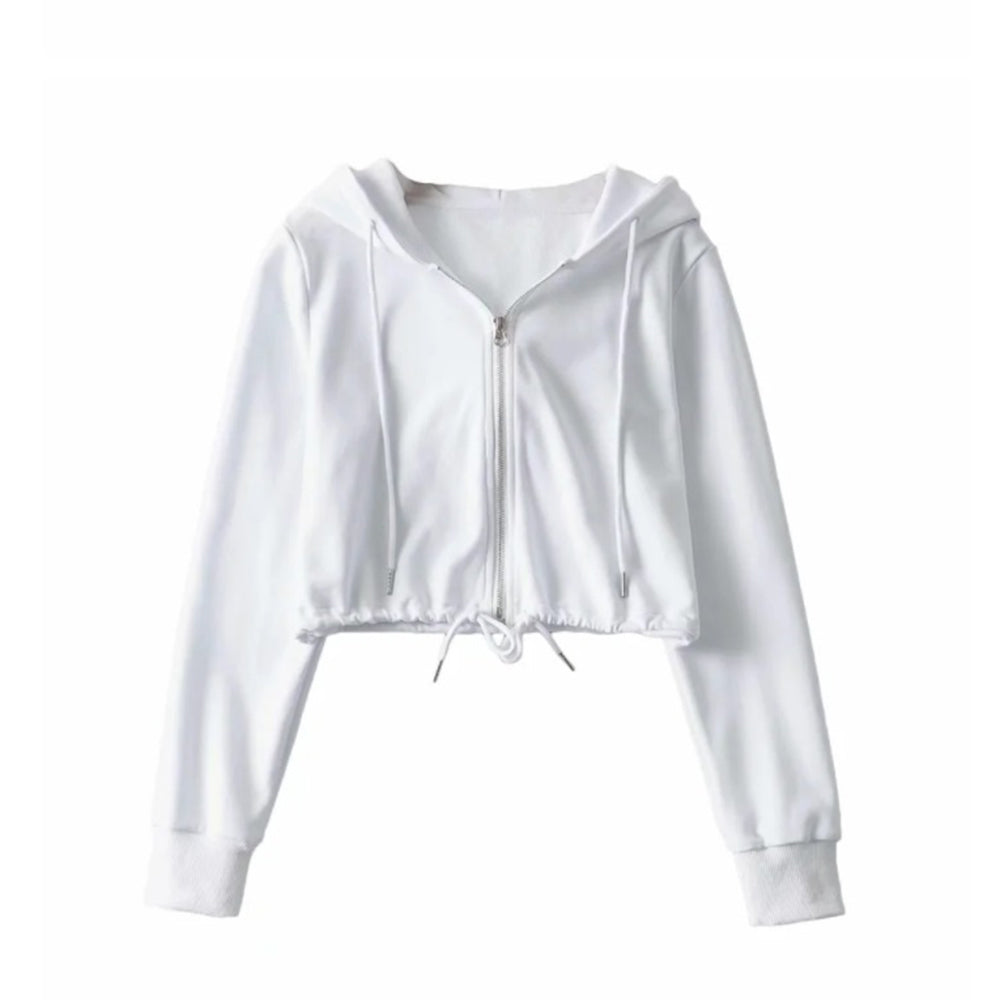 zip up sweatshirt cropped