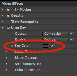 Changing the Ultra Key Color in Premiere Pro