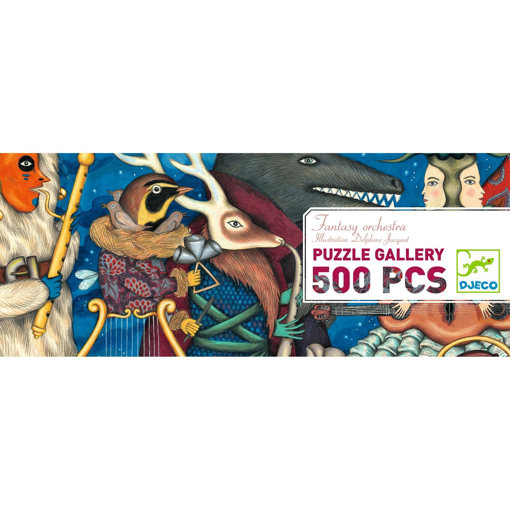 500pcsパズル ファンタジーオーケストラ|フランス玩具ジェコ8歳からの500pcsパズル ファンタジーオーケストラ。イラストレーターの自由な絵がそのままパズルに。フランス老舗玩具ブランドDJECOジェコのギャラリーパズル