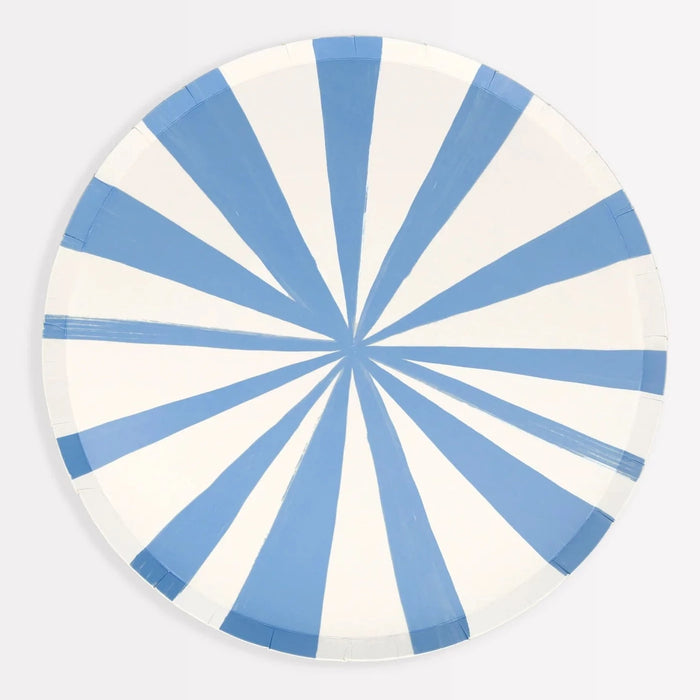 Blue Stripe Dessert Paper Plates
