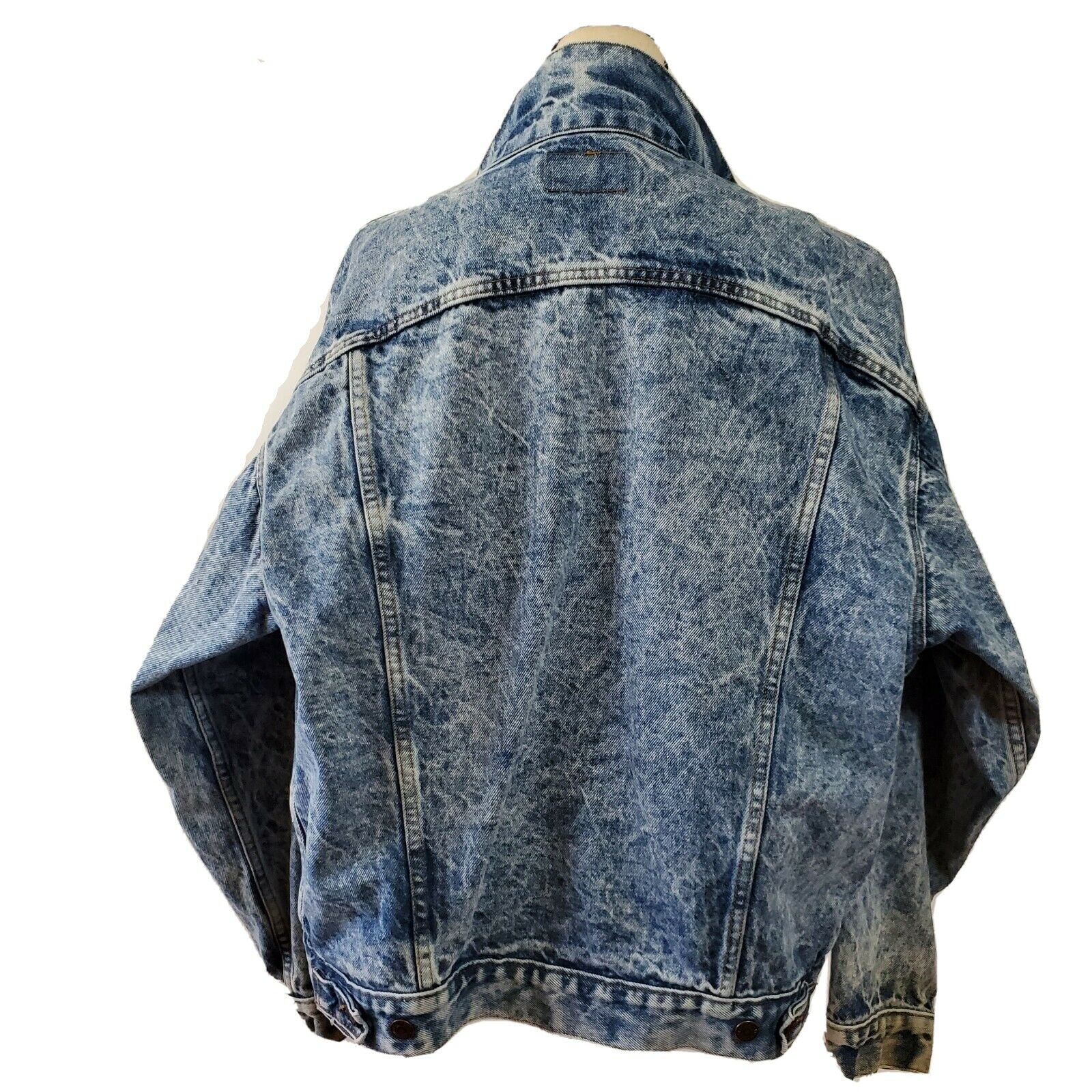 80s Levi's Acid Washed Denim Trucker Jacket - Size Large