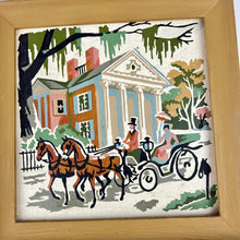 Load image into Gallery viewer, 1950s Old South Paint by Numbers Set of 4 Framed Artwork
