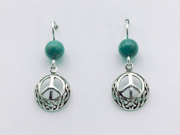 Sterling silver peace sign w/ Celtic knot work dangle earrings ...