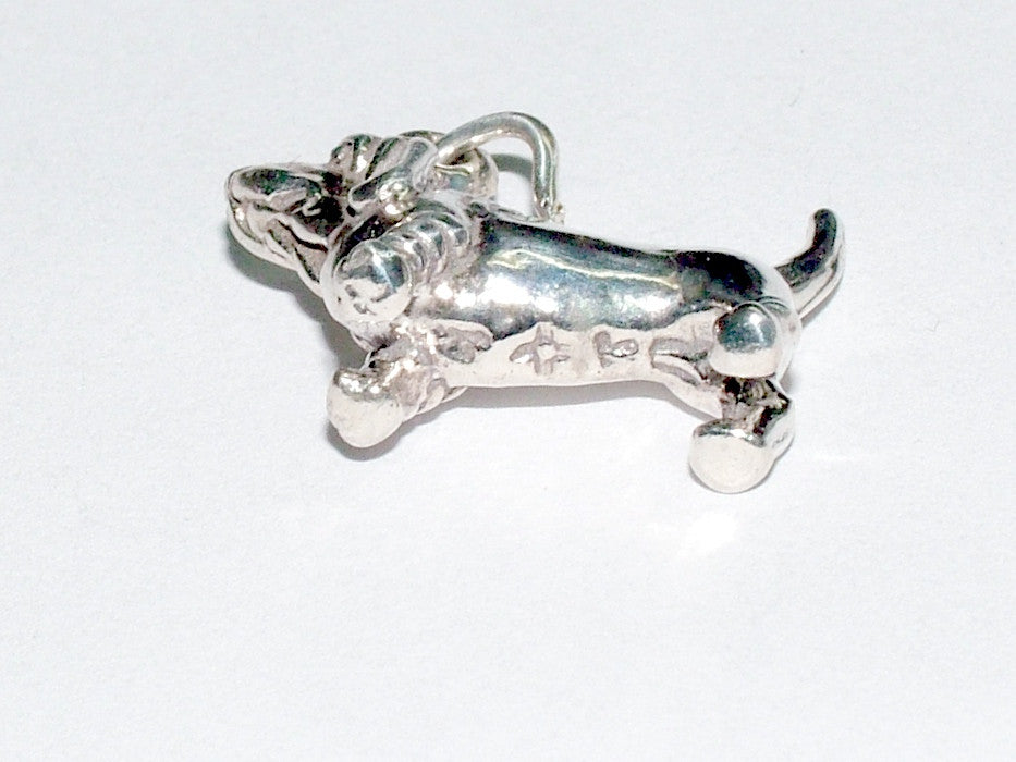 Sterling Silver 3-D Basset Hound dog charm or pendant- dogs, bassets ...